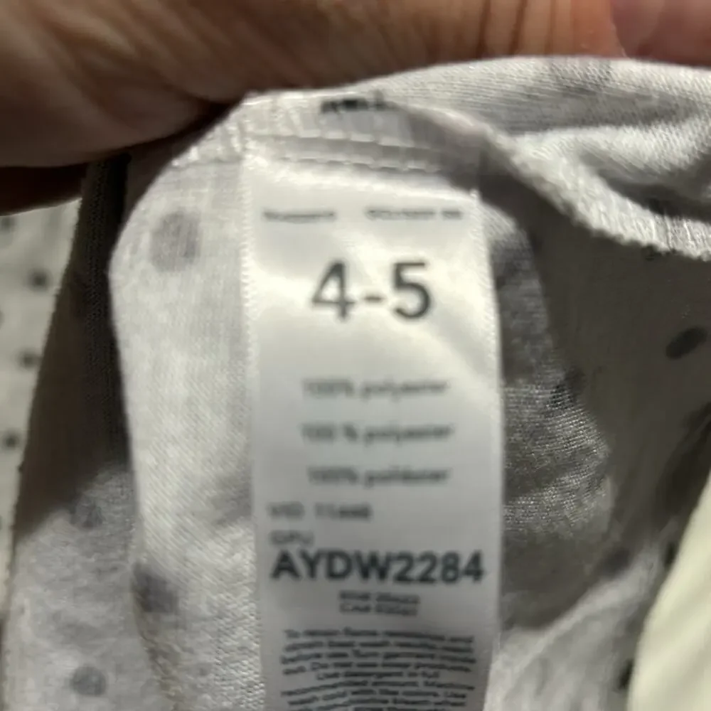 Carters 4/5 nightgown duo grey black girls rule and hearts euc